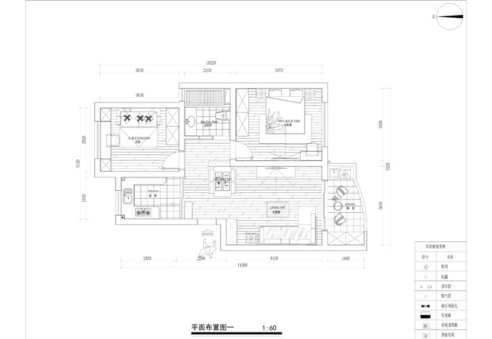 浦東新區(qū)偉業(yè)金錦苑99㎡公寓美式風(fēng)格裝修