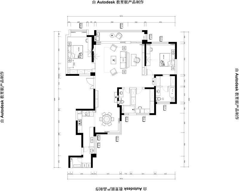 浦東新區(qū)尚海酈景190㎡公寓現(xiàn)代簡約裝修風(fēng)格效果圖